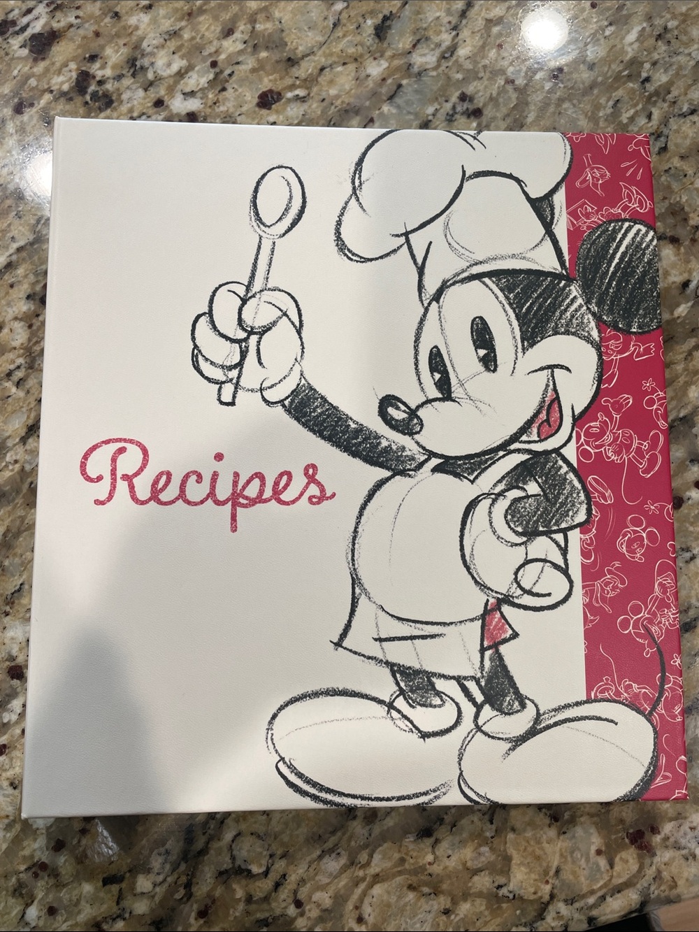 Disney Mickey Mouse Chef Recipe Binder in White and Pink